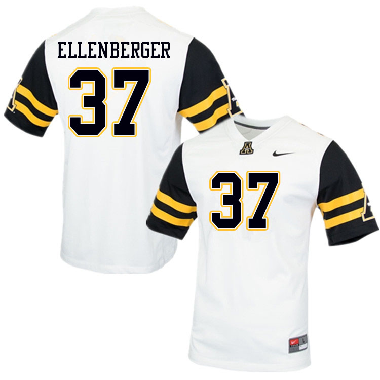 Men #37 Tanner Ellenberger Appalachian State Mountaineers College Football Jerseys Sale-White - Click Image to Close